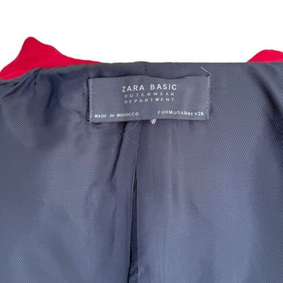 ZARA BASIC NWOT wool mix coat in Red Size M - Picture 7 of 9
